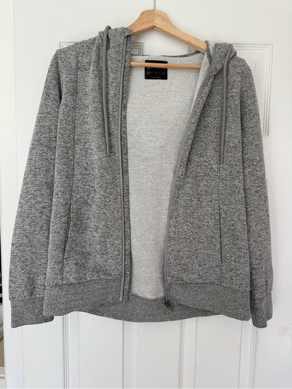Figs Gray Zip-Up Hoodie Sweater